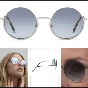 MIU MIU ROUND BLUE GRADIENT LENSES WITH RHINESTONES DETAILING SUNGLASSES Miu Miu | Accessories | Miu Miu Round Blue Gradient Lenses  main image 2